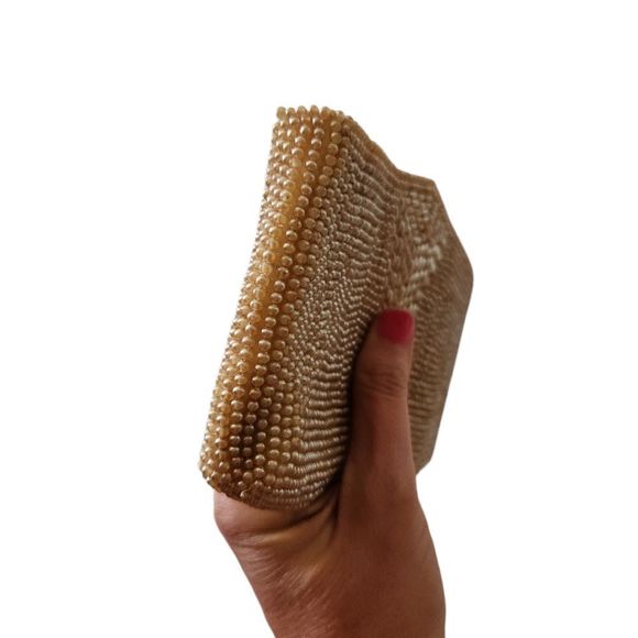 VINTAGE GOLD BEADED Clutch Bag - Picture 5 of 8